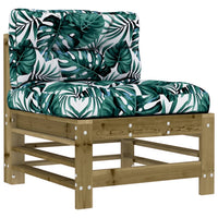 Divano Centrale con Cuscini-Sofa Modulare-Divanetto in Legno Impregnato di Pino 432551