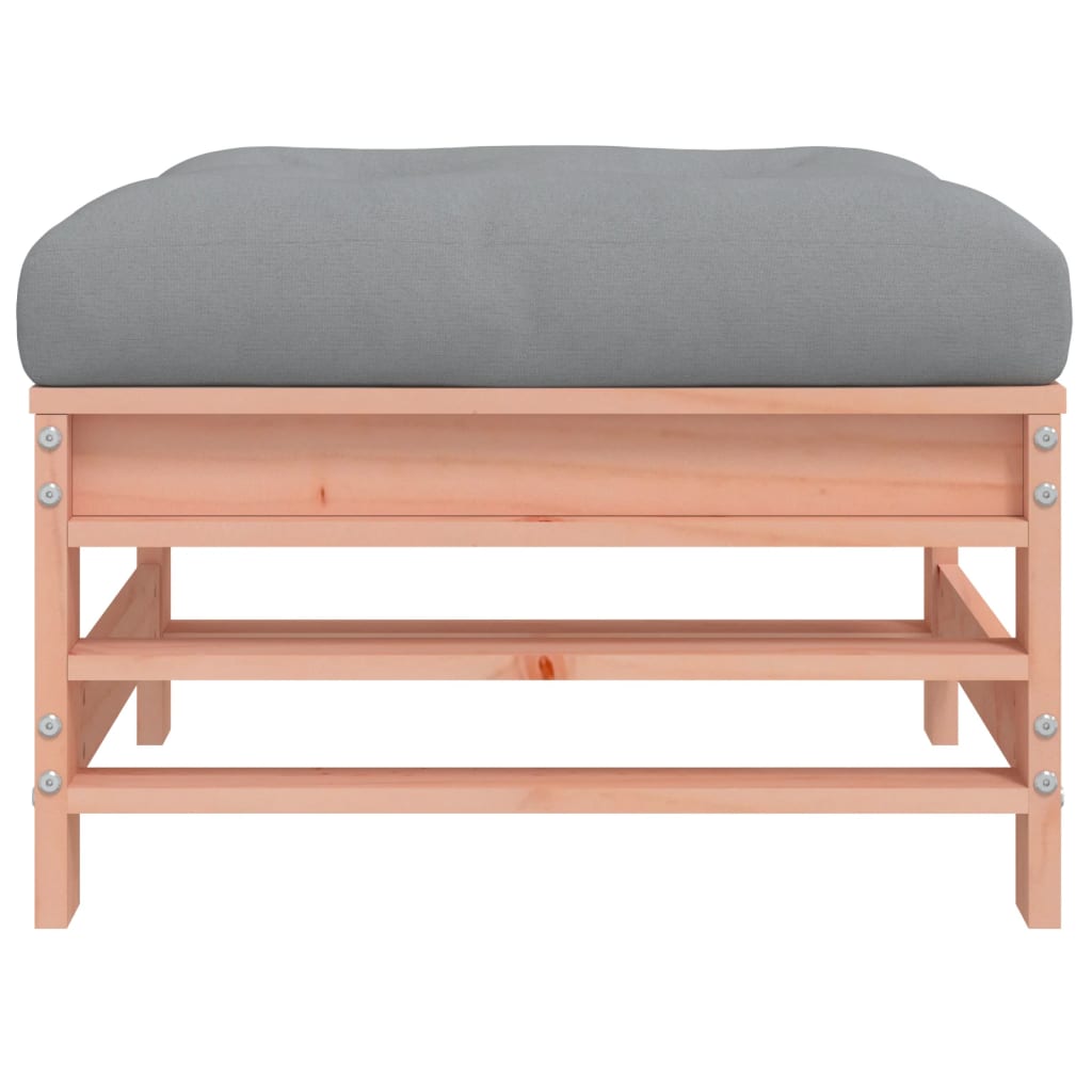 Poggiapiedi da Giardino con Cuscino Legno Massello di Douglas 825672