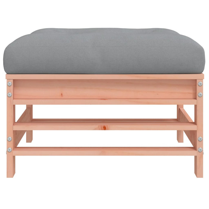 Poggiapiedi da Giardino con Cuscino Legno Massello di Douglas 825672