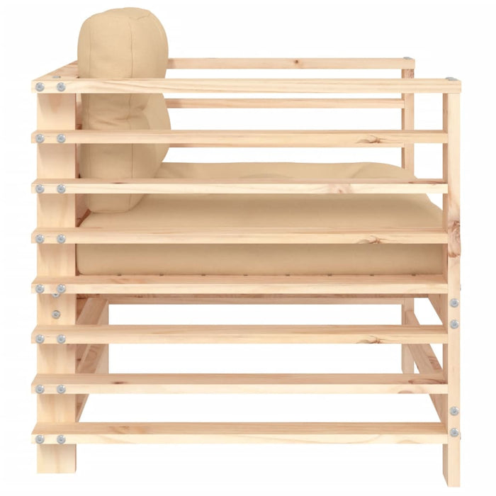 Sedie da Giardino con Cuscini 2 pz Legno Massello di Pino 825674