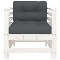 Sedie da Giardino con Cuscini 2pz Legno Massello di Pino Bianco