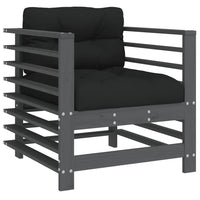 Sedie da Giardino con Cuscini 2pz Legno Massello di Pino Grigiocod mxl 120101