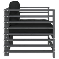 Sedie da Giardino con Cuscini 2pz Legno Massello di Pino Grigio 825676