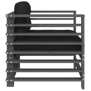 Sedie da Giardino con Cuscini 2pz Legno Massello di Pino Grigio 825676