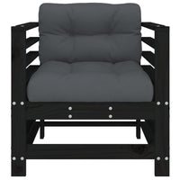 Sedie da Giardino con Cuscini 2pz Legno Massello di Pino Nero 825678