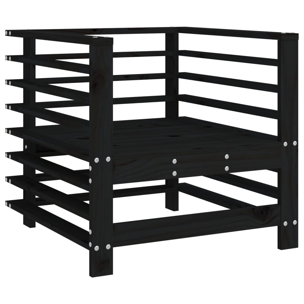 Sedie da Giardino con Cuscini 2pz Legno Massello di Pino Nero 825678