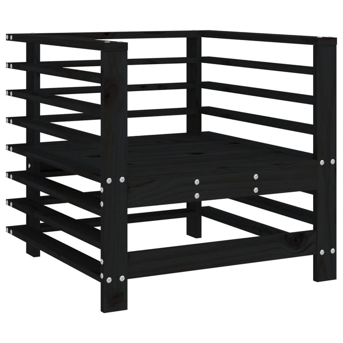 Sedie da Giardino con Cuscini 2pz Legno Massello di Pino Nero 825678