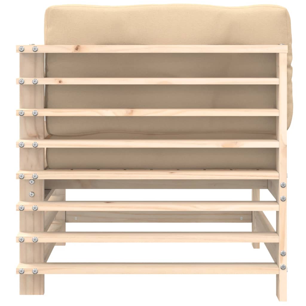 Divani Angolari con Cuscini 2 pz in Legno Massello di Pino 825681