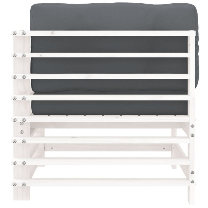 Divani Angolari con Cuscini 2 pz Legno Massello di Pino Bianco 825682