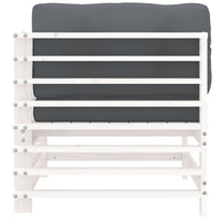 Divani Angolari con Cuscini 2 pz Legno Massello di Pino Bianco 825682