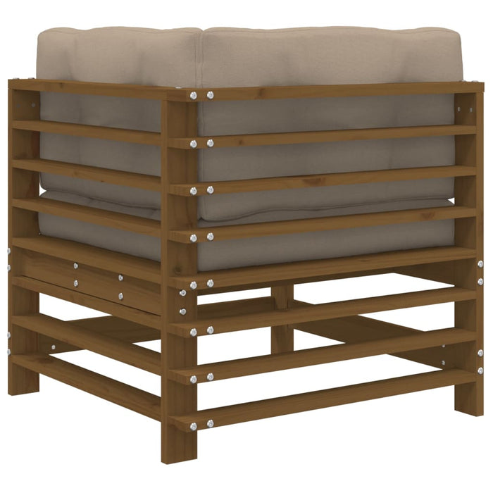 Divani Angolari con Cuscini 2pz Ambra in Legno Massello di Pino 825684