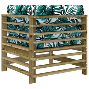 Divani Angolari con Cuscini 2 pz in Legno Impregnato di Pino 825687