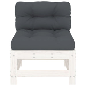 Divani Centrali con Cuscini 2 pz Legno Massello di Pino Bianco