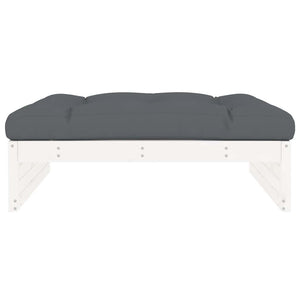 Poggiapiedi da Giardino 120x80 cm Legno Massello di Pino Bianco