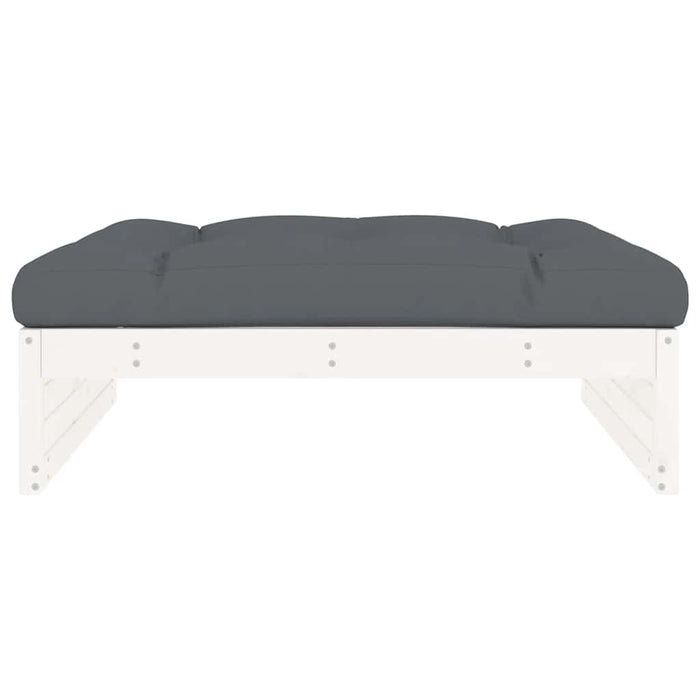 Poggiapiedi da Giardino 120x80 cm Legno Massello di Pino Bianco