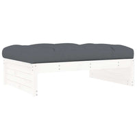 Poggiapiedi da Giardino 120x80 cm Legno Massello di Pino Bianco