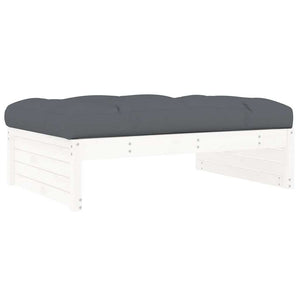 Poggiapiedi da Giardino 120x80 cm Legno Massello di Pino Bianco