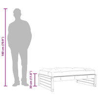 Poggiapiedi da Giardino 120x80 cm Legno Massello di Pino Bianco