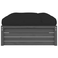 Poggiapiedi da Giardino 120x80 cm Legno Massello di Pino Grigio 825767