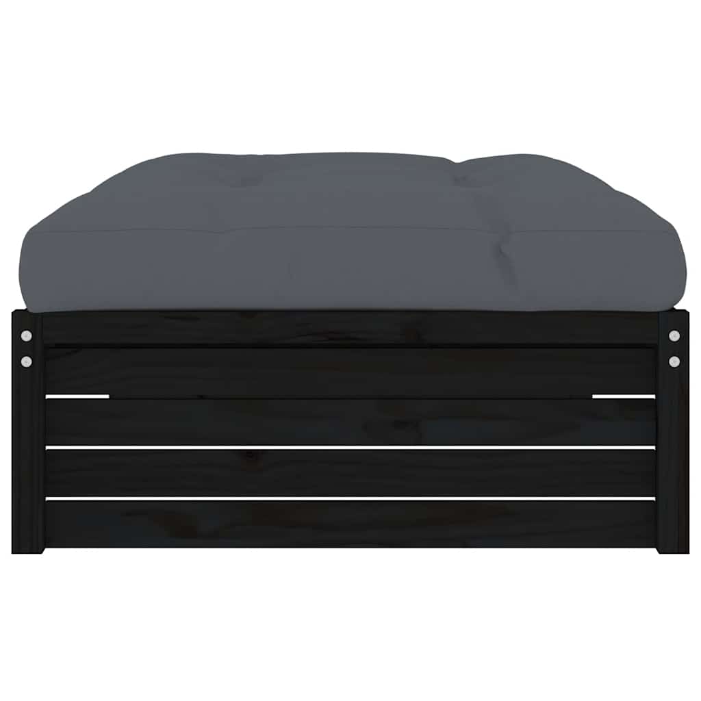Poggiapiedi da Giardino 120x80 cm Legno Massello di Pino Nero 825769