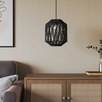 Paralume Nero Ø23x28 cm Ferro e Carta 364362