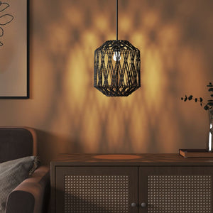 Paralume Nero Ø23x28 cm Ferro e Carta 364362