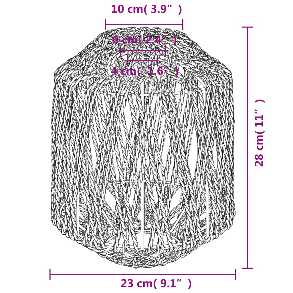 Paralume Nero Ø23x28 cm Ferro e Carta 364362