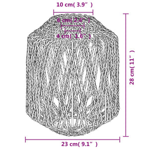 Paralume Nero Ø23x28 cm Ferro e Carta 364362
