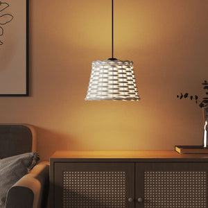 Paralume da Soffitto Bianco Ø20x15 cm in Vimini 364365