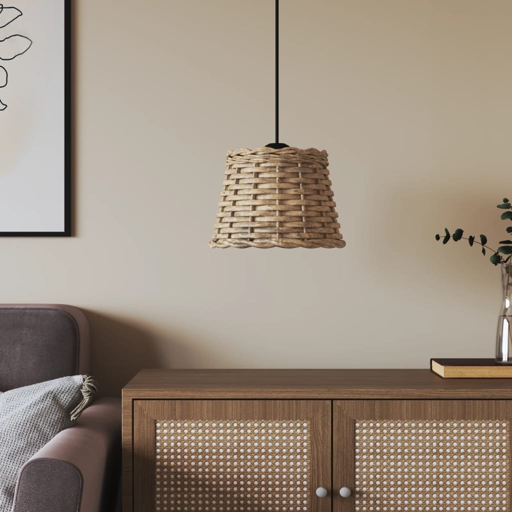 Paralume da Soffitto Marrone Ø20x15 cm in Vimini 364373