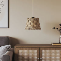 Paralume da Soffitto Marrone Ø20x15 cm in Vimini 364373