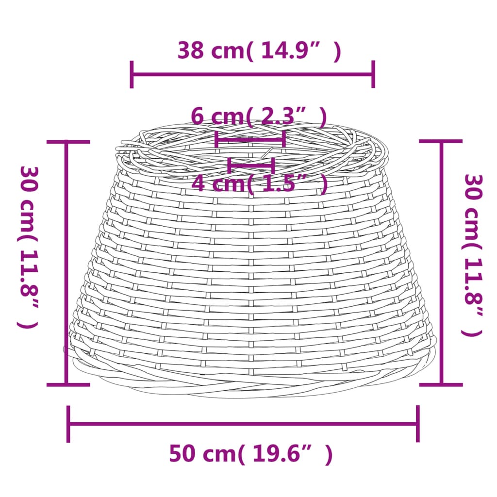 Paralume da Soffitto Marrone Ø50x30 cm in Vimini 364379