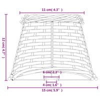 Paralume Bianco Ø15x12 cm in Vimini 364380