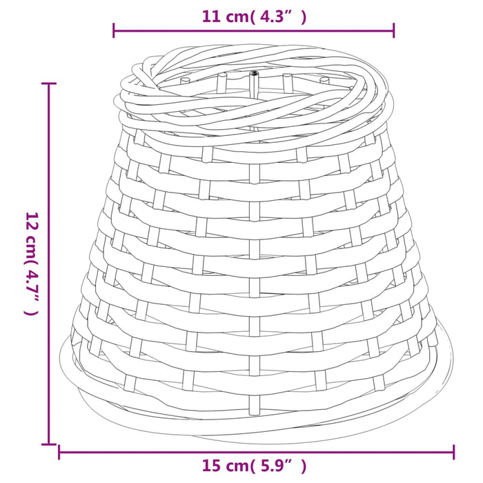Paralume Marrone Ø15x12 cm in Vimini 364388
