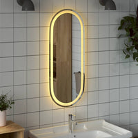 Specchio da Bagno LED-Specchio decorativo con LED 90x40 cm Ovale