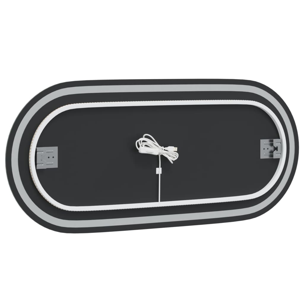 vidaXL Specchio da Bagno LED 100x45 cm Ovale