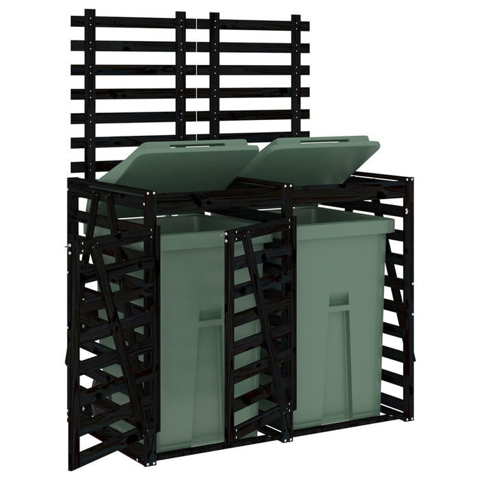 Copribidone Doppio Nero in Legno Massello di Pino 3157689