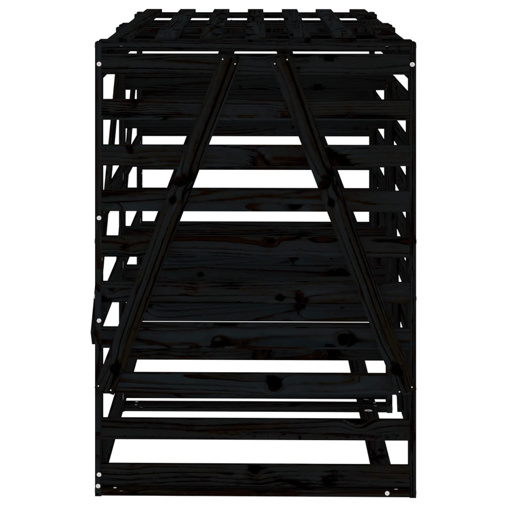 Copribidone Doppio Nero in Legno Massello di Pino 3157689