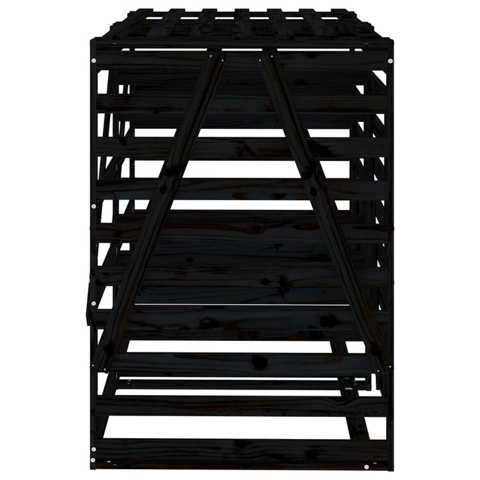 Copribidone Doppio Nero in Legno Massello di Pino 3157689