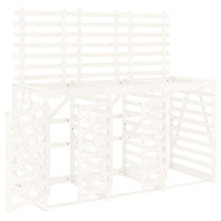 Copribidone Triplo Bianco in Legno Massello di Pino 3157692