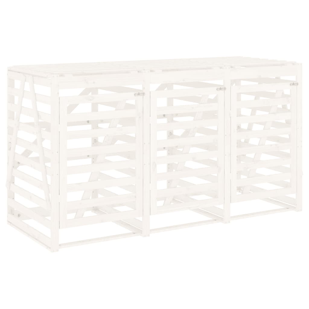 Copribidone Triplo Bianco in Legno Massello di Pino 3157692