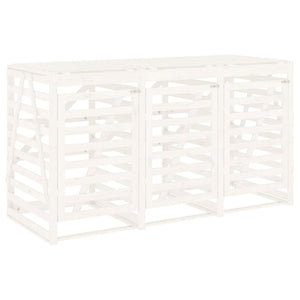 Copribidone Triplo Bianco in Legno Massello di Pino 3157692