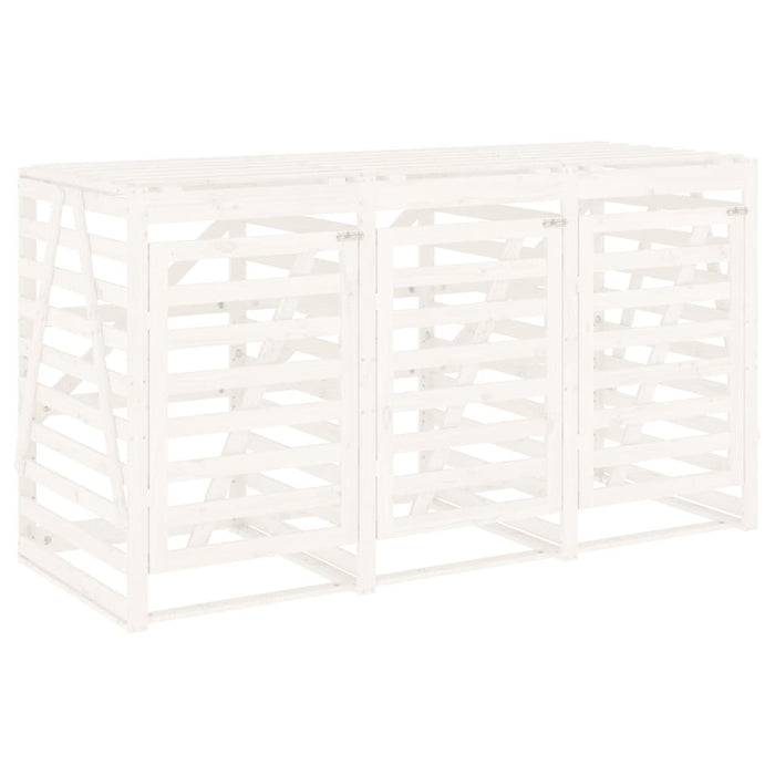 Copribidone Triplo Bianco in Legno Massello di Pino 3157692