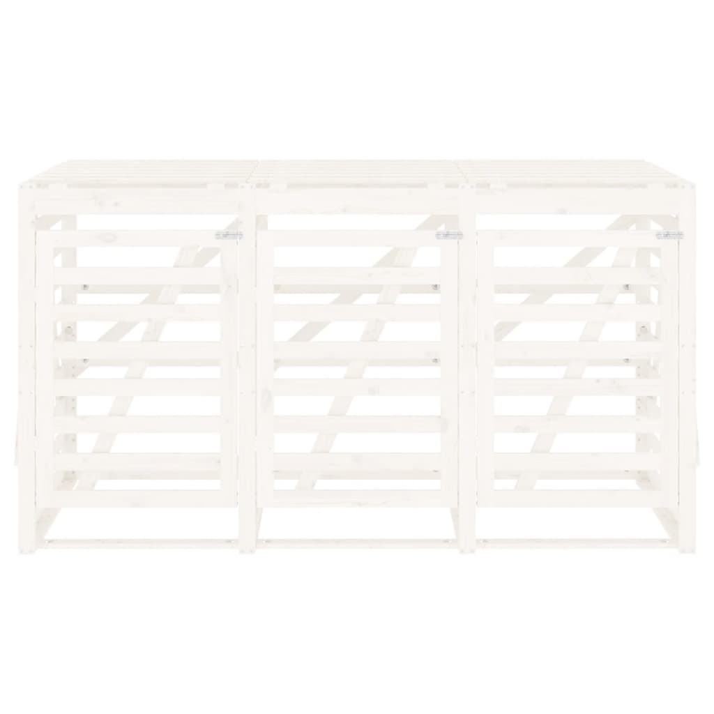 Copribidone Triplo Bianco in Legno Massello di Pino 3157692