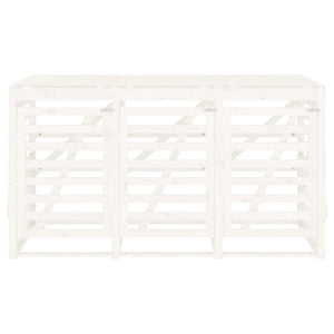 Copribidone Triplo Bianco in Legno Massello di Pino 3157692