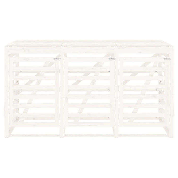 Copribidone Triplo Bianco in Legno Massello di Pino 3157692