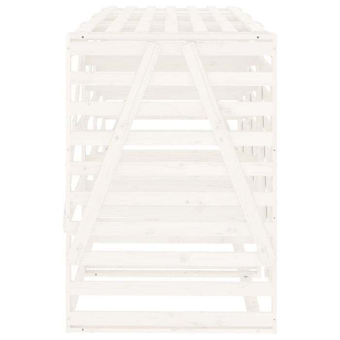 Copribidone Triplo Bianco in Legno Massello di Pino 3157692