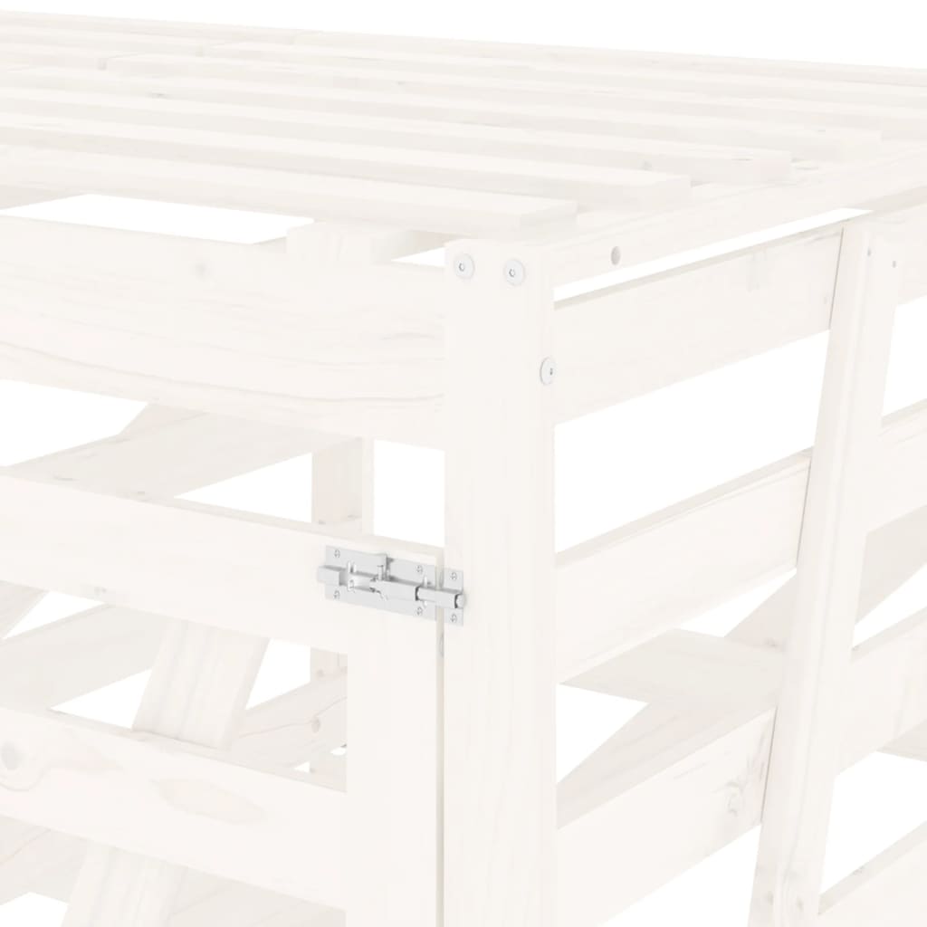 Copribidone Triplo Bianco in Legno Massello di Pino 3157692