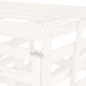 Copribidone Triplo Bianco in Legno Massello di Pino 3157692