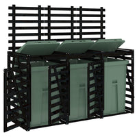 Copribidone Triplo Nero in Legno Massello di Pino 3157695